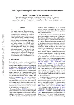 Cross-Lingual Training with Dense Retrieval for Document Retrieval