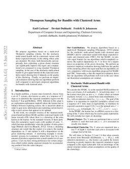 Thompson Sampling for Bandits with Clustered Arms