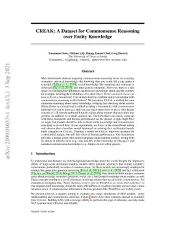 CREAK: A Dataset for Commonsense Reasoning over Entity Knowledge