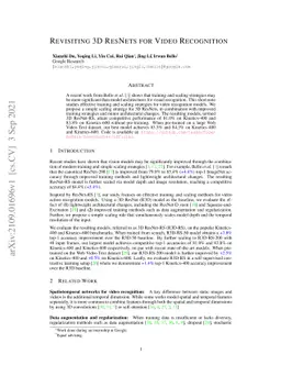 Revisiting 3D ResNets for Video Recognition