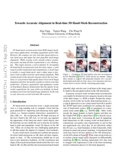 Towards Accurate Alignment in Real-time 3D Hand-Mesh Reconstruction
