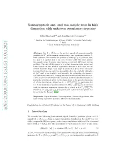 Nonasymptotic one-and two-sample tests in high dimension with unknown
  covariance structure