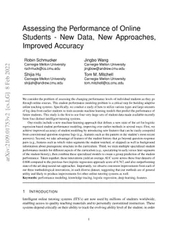 Assessing the Performance of Online Students -- New Data, New
  Approaches, Improved Accuracy