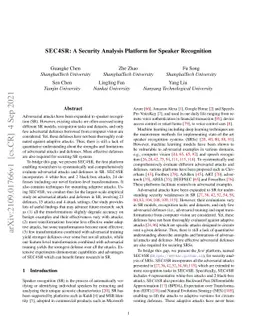 SEC4SR: A Security Analysis Platform for Speaker Recognition