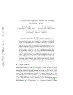 Automata for dynamic answer set solving: Preliminary report