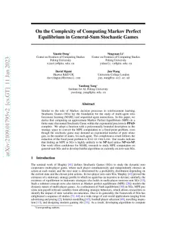 On the Complexity of Computing Markov Perfect Equilibrium in General-Sum
  Stochastic Games