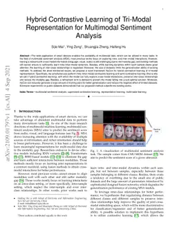Hybrid Contrastive Learning of Tri-Modal Representation for Multimodal
  Sentiment Analysis