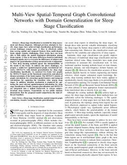 Multi-View Spatial-Temporal Graph Convolutional Networks with Domain
  Generalization for Sleep Stage Classification