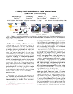 Learning Object-Compositional Neural Radiance Field for Editable Scene
  Rendering