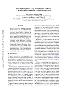 Pushing Paraphrase Away from Original Sentence: A Multi-Round Paraphrase
  Generation Approach