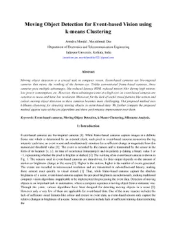 Moving Object Detection for Event-based Vision using k-means Clustering