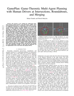 GamePlan: Game-Theoretic Multi-Agent Planning with Human Drivers at
  Intersections, Roundabouts, and Merging