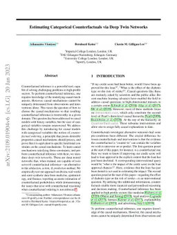 Estimating Categorical Counterfactuals via Deep Twin Networks