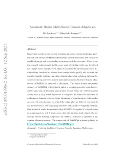 Automatic Online Multi-Source Domain Adaptation