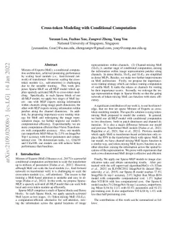 Cross-token Modeling with Conditional Computation