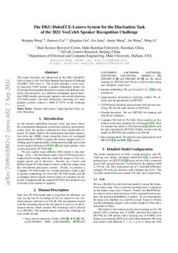 The DKU-DukeECE-Lenovo System for the Diarization Task of the 2021
  VoxCeleb Speaker Recognition Challenge