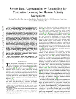 Sensor Data Augmentation by Resampling for Contrastive Learning in Human
  Activity Recognition