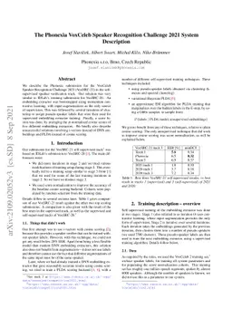 The Phonexia VoxCeleb Speaker Recognition Challenge 2021 System
  Description