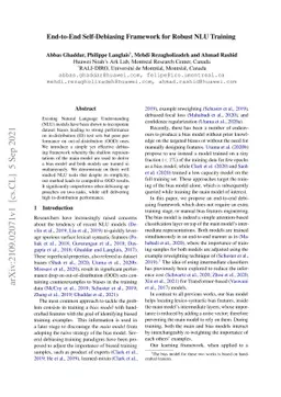 End-to-End Self-Debiasing Framework for Robust NLU Training