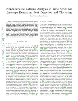Nonparametric Extrema Analysis in Time Series for Envelope Extraction,
  Peak Detection and Clustering