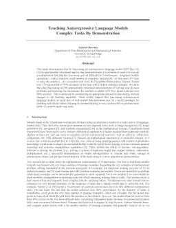 Teaching Autoregressive Language Models Complex Tasks By Demonstration