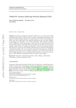 VARGAN: Variance Enforcing Network Enhanced GAN