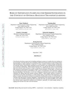 Robust Importance Sampling for Error Estimation in the Context of
  Optimal Bayesian Transfer Learning