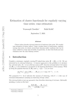 Estimation of cluster functionals for regularly varying time series:
  runs estimators