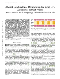 Efficient Combinatorial Optimization for Word-level Adversarial Textual
  Attack