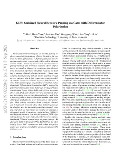 GDP: Stabilized Neural Network Pruning via Gates with Differentiable
  Polarization