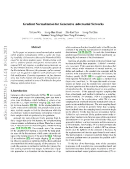 Gradient Normalization for Generative Adversarial Networks
