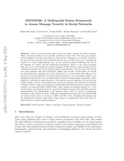 MONITOR: A Multimodal Fusion Framework to Assess Message Veracity in
  Social Networks
