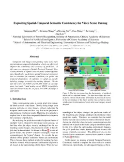 Exploiting Spatial-Temporal Semantic Consistency for Video Scene Parsing