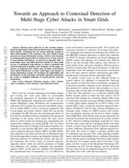 Towards an Approach to Contextual Detection of Multi-Stage Cyber Attacks
  in Smart Grids