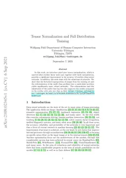 Tensor Normalization and Full Distribution Training