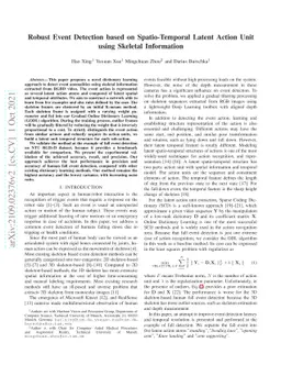 Robust Event Detection based on Spatio-Temporal Latent Action Unit using
  Skeletal Information