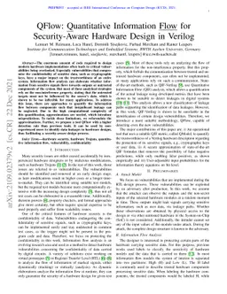 QFlow: Quantitative Information Flow for Security-Aware Hardware Design
  in Verilog