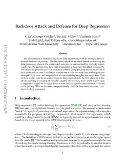 Backdoor Attack and Defense for Deep Regression