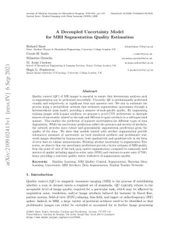 A Decoupled Uncertainty Model for MRI Segmentation Quality Estimation