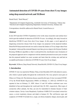 Automated detection of COVID-19 cases from chest X-ray images using deep
  neural network and XGBoost