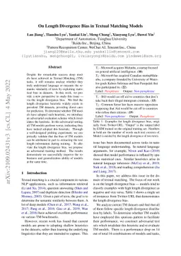 On Length Divergence Bias in Textual Matching Models