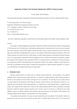 Application of Monte Carlo Stochastic Optimization (MOST) to Deep
  Learning