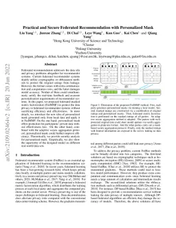 Practical and Secure Federated Recommendation with Personalized Masks