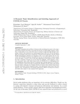 A Dynamic Topic Identification and Labeling Approach of COVID-19 Tweets