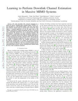Learning to Perform Downlink Channel Estimation in Massive MIMO Systems
