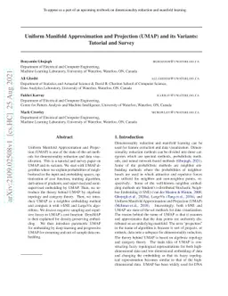 Uniform Manifold Approximation and Projection (UMAP) and its Variants:
  Tutorial and Survey