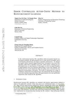 Error Controlled Actor-Critic