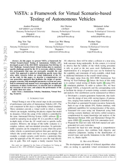 ViSTA: a Framework for Virtual Scenario-based Testing of Autonomous
  Vehicles