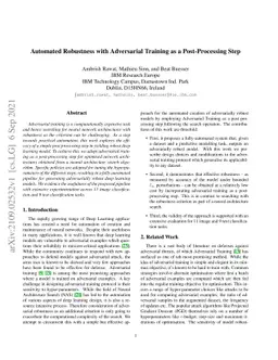 Automated Robustness with Adversarial Training as a Post-Processing Step