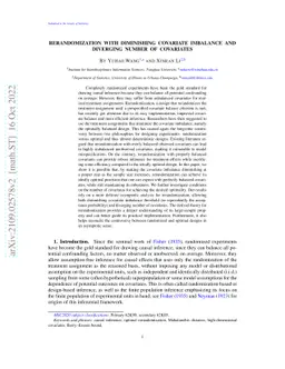 Rerandomization with Diminishing Covariate Imbalance and Diverging
  Number of Covariates